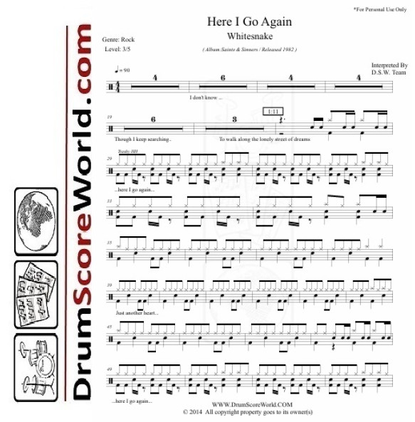 Whitesnake - Here I Go Again + Play-Along Track Whitesnake - Here I Go Again + Play-Along Track